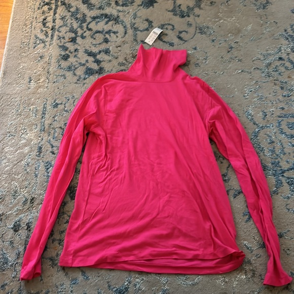 J Crew Classic Tissue Turtleneck in Sweet Fuchsia Pink - Picture 2 of 3